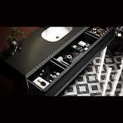 Тумба с раковиной Black&White Universe U950.1600 160 мокрый асфальт , изображение 10