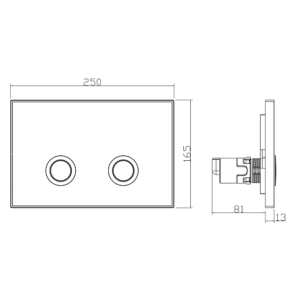 Кнопка смыва Point Венера PN44071BC черный/хром , изображение 2