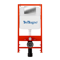 Фото Система инсталляции для унитазов BelBagno BB026/BB041CR с кнопкой смыва