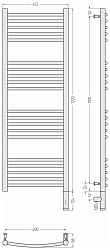 Фото Полотенцесушитель электрический Сунержа Богема 3.0 выгнутая 120х40 R черный матовый