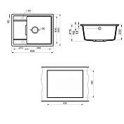 Мойка кухонная Point Стил 65 PN3009AL серая , изображение 3