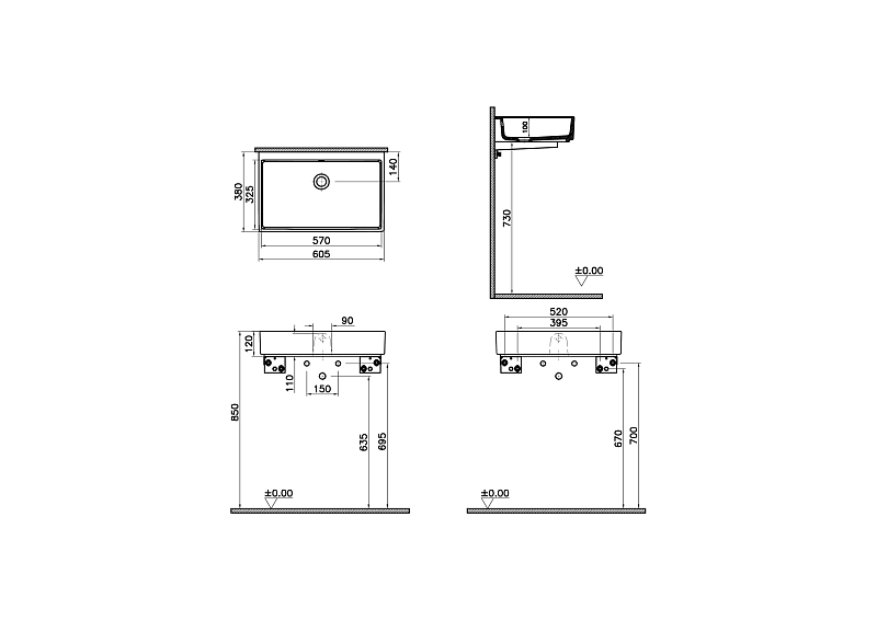 Раковина Vitra ArchiPlan 7404B003-0012 60 см , изображение 2