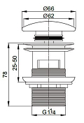 Донный клапан Cezares Articoli Vari CZR-SAT7-Bi для раковины , изображение 2