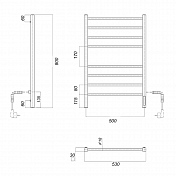 Полотенцесушитель электрический Domoterm Куба П10 50х100 R , изображение 4