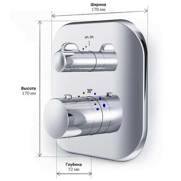 Термостат AM.PM Sensation F3075600 для душа , изображение 8