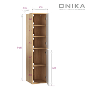 Шкаф-пенал Onika Дайлер 35 подвесной белый/дуб сонома , изображение 8