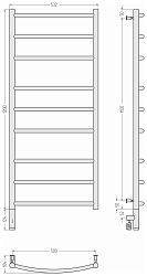 Фото Полотенцесушитель электрический Сунержа Галант 3.0 120х50 L без покрытия
