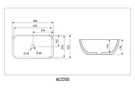 Раковина Abber Rechteck AC2200MG 45 см , изображение 5