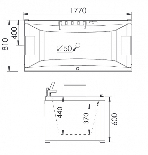 Акриловая ванна Gemy G9076 B 177х81 , изображение 4