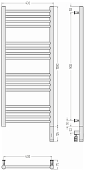 Фото Полотенцесушитель электрический Сунержа Богема 3.0 прямая 100х40 R без покрытия