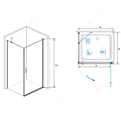 Фото Душевой уголок RGW Leipzig LE-34 (LE-03 + Z-14) 60х100 см