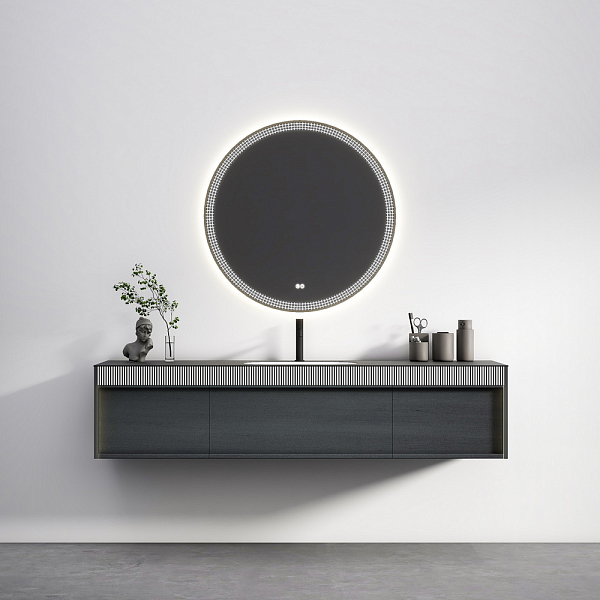 Тумба с раковиной Black&White Universe U950.1600 160 мокрый асфальт , изображение 4