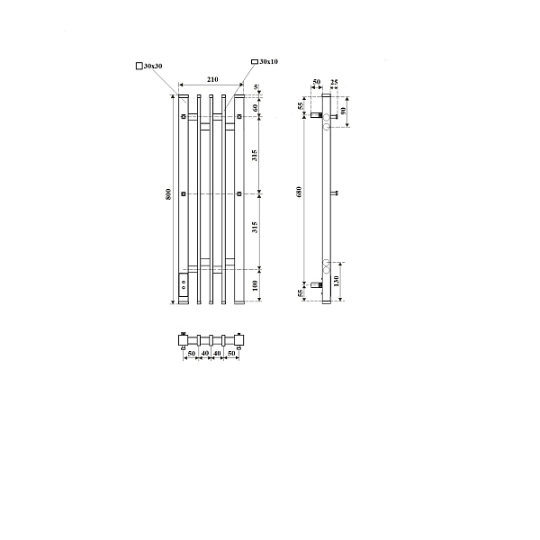 Полотенцесушитель электрический Point Фрея П2 18x80 белый , изображение 5