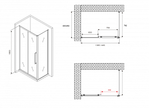 Фото Душевой уголок Abber Schwarzer Diamant AG30140MH-S85M 140x85