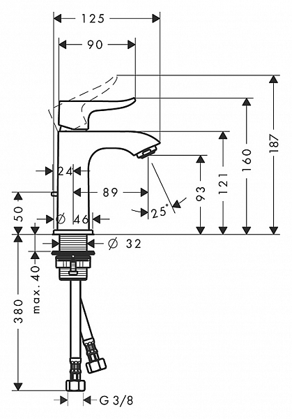 Смеситель Hansgrohe Metris 31088000 для раковины , изображение 6