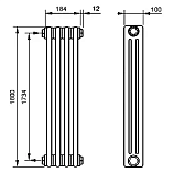 Радиатор Zehnder Charleston 3180 - 4 секц. , изображение 3