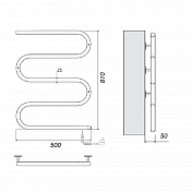 Полотенцесушитель электрический Domoterm E-образный 50х80 R , изображение 3