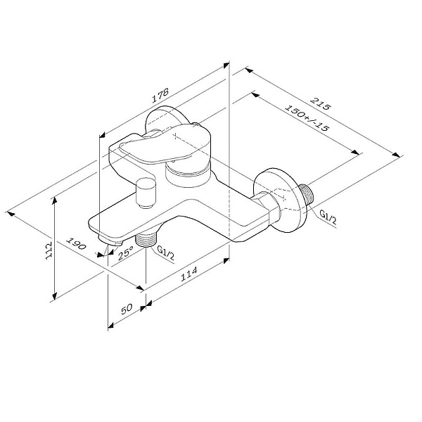 Смеситель AM.PM X-Joy F85A10000 для ванны с душем , изображение 10