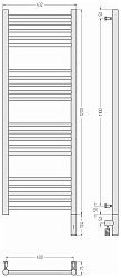Фото Полотенцесушитель электрический Сунержа Богема 3.0 прямая 120х40 R без покрытия