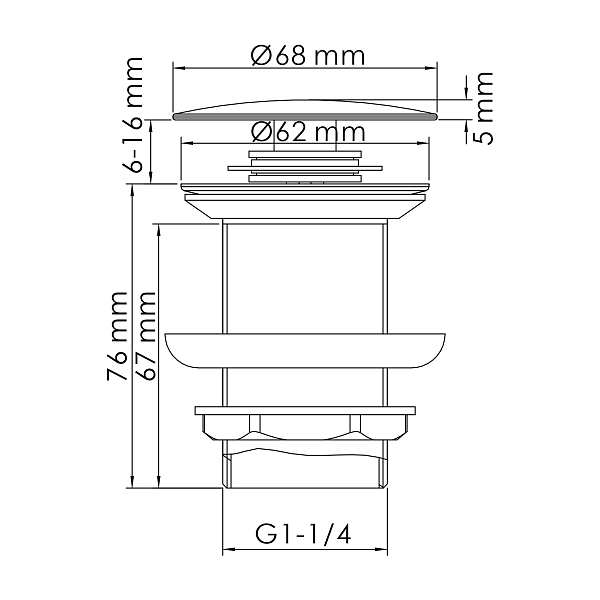 Донный клапан для раковины Wasserkraft A247 , изображение 2