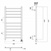 Полотенцесушитель электрический Domoterm Медея 50х100 R , изображение 2