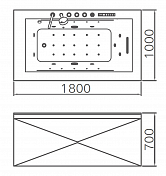 Акриловая ванна Gemy G9258 180х100 , изображение 4