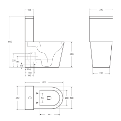 Фото Унитаз-компакт BelBagno Flay-Tor BB2149CP-TOR/BB2149T/BB865SC