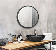 Зеркало Azario Манхэттен-лофт 77 с черной пластиковой рамой , изображение 2