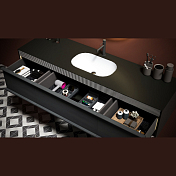 Тумба с раковиной Black&White Universe U950.1600 160 мокрый асфальт , изображение 9