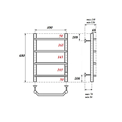 Полотенцесушитель электрический Point Виктория П4 60х40 хром , изображение 3