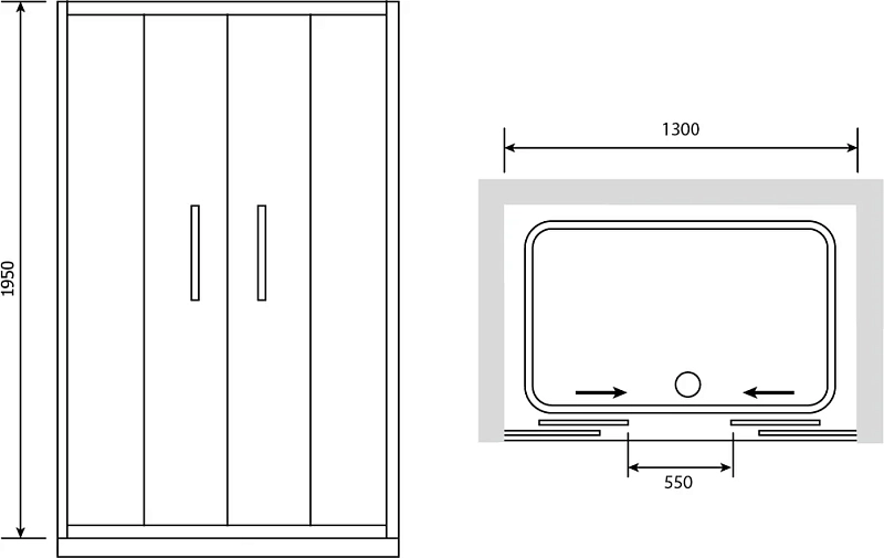 Душевая дверь в нишу RGW Passage PA-11 130 профиль хром , изображение 5