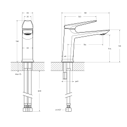 Фото Смеситель Cezares Liner-LS-GM-W0 для раковины