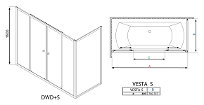 Фото Боковая стенка Radaway Vesta S 80 прозрачное стекло