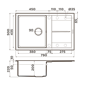 Мойка кухонная Omoikiri Sumi 79A-GB графит , изображение 5