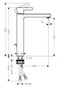 Смеситель Hansgrohe Metris S 31022000 для раковины , изображение 3