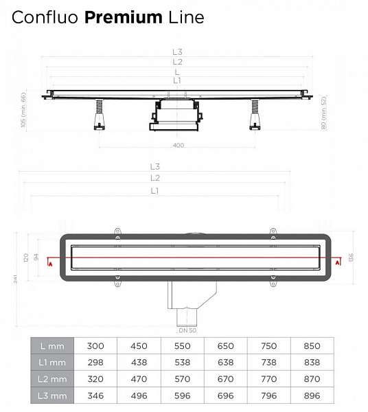 Душевой лоток Pestan Confluo Premium Line 300 с решеткой , изображение 4