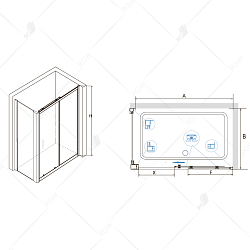 Фото Душевой уголок RGW Classic CL-48 (CL-14 + Z-050-1) 110х90