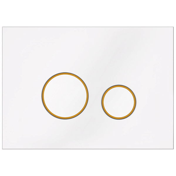 Кнопка смыва KK-POL Vitrum Grande V4 Orbis SPP/046/0/K стекло, белая/золото матовое , изображение 1