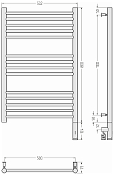 Фото Полотенцесушитель электрический Сунержа Богема 3.0 прямая 80x50 R без покрытия