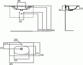 Фото Раковина Ideal Standard Tesi T350901 80 см