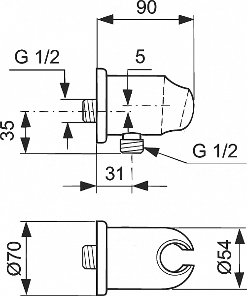 Душевой комплект Ideal Standard Alpha BD003AA с внутренней частью , изображение 17