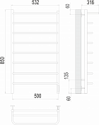 Полотенцесушитель электрический Terminus Полка П8 50х85 , изображение 3