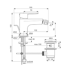 Фото Смеситель Ideal Standard Cerafine O BC705XG для биде, черный матовый