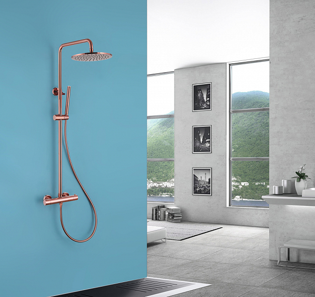 Душевая стойка Abber Wasser Kreis AF8160RG розовое золото , изображение 2