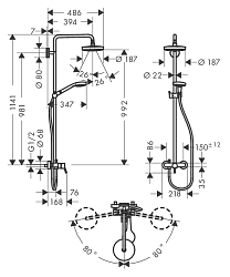 Фото Душевая стойка Hansgrohe Croma Select S 27255400