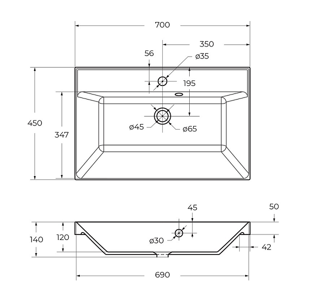 Мебельная раковина BelBagno BB700/450-LV-ART-AST-NERO 70 см , изображение 5