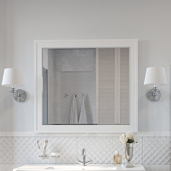 Зеркало Sanflor Модена 105 белый матовый , изображение 3