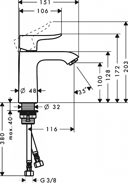 Смеситель Hansgrohe Metris 31084000 для раковины , изображение 5