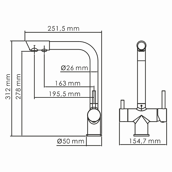 Смеситель Wasserkraft A8317 для кухонной мойки , изображение 12