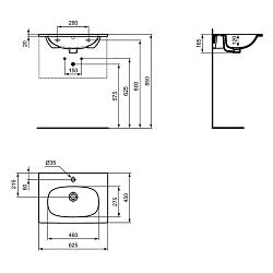 Фото Раковина Ideal Standard Tesi T351001 60 см